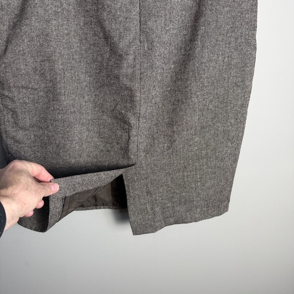 Dalia Collection Women's Wool Blend Midi Skirt Brown Size 14 Lined Slit - Picture 5 of 16